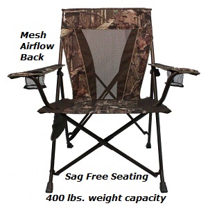 Kijaro XXL Dual Lock Folding Camping and Sports Chair, Mossy Oak, 400 lb. weight capacity with Carry Bag.