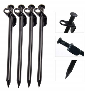 High Strength Steel Camping Tent Stakes / Pegs for Hard to Penetrate Ground