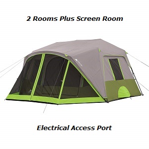 Green and Gray 3 room tent  ( including the screen room ) camping tent.
