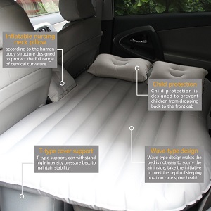 Portable Travel Camping Inflatable Air Bed Mattress for Car Backseat.