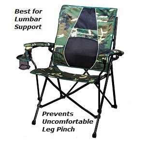 Lightweight STRONGBACK Elite Heavy Duty Portable Folding Camp Event Chair with Lumbar Back Support that is good for your lower back pain or otherwise bad back or for an elderly person's sitting comfort. Dual Shoulder Straps on Bag allow for hands-free carrying.