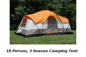 Tahoe Gear Olympia 10 Person Three Season Family Camping Tent with Electrical Power Access Port to provide tent camping electric hook up.