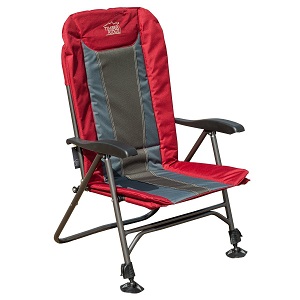 Timber Ridge Fully Padded Ultimate Outdoor Adjustable Folding Camp Chair with 3 reclining positions and wide seat.