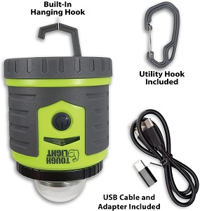 Reliable lanterns for power outages. Tough Light LED Rechargeable lantern to carry or hang.  Great lanterns for camping, outdoor activities after dark and at home during utility power outages.