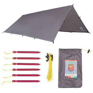 Lightweight, waterproof Rain Shelter Tarp for Camping, Hiking and Backpacking.