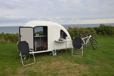 Wide Path Camper Bicycle Camper Unfolded.