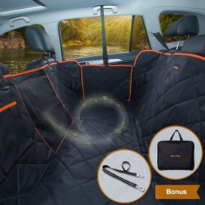 iBuddy Car Seat Covers for Dogs with Seat Belt Holes and Mesh View Window for Viewing and Ventilation.