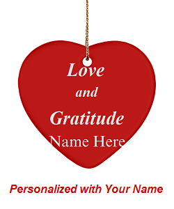 Ceramic Personalized Red Family Christmas Tree Ornament.