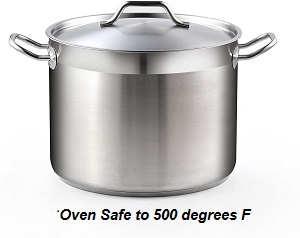 20 quart stainless steel stock pot for cooking those large pots of soup, stew, etc. for a large hungrt crod. 