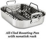 Roasting Pan with rack, stainless steel.