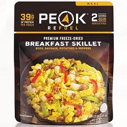 Freeze Dried breakfast skillet for campers and hikers.