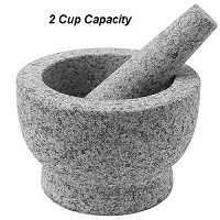 2 Cup Capacity Granite Mortar and Pestle Set.