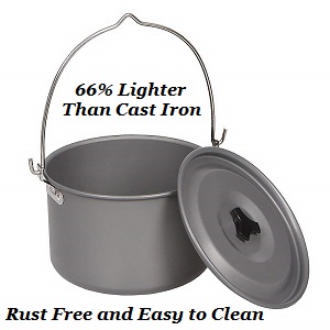 Large Outdoor cooking pot for camping, hiking outdoors.