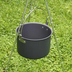 Durable, rust resistant 5 quart portable large outdoor cooking pot for camping, hiking.