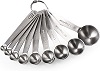 Durable stainless steel measuring spoon set.