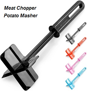 Meat Chopper, Potato Masher by Zulay. Handy meat chopper and masher utensil.  Hamburger, Ground Beef Chopper, Potato Masher Kitchen Utensil to make your meal preparation easier. This chopper is a simple handheld kitchen tool to break up ground meat that belongs in every kitchen.