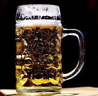 Beer in a mug.