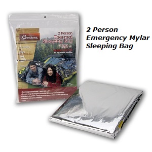 Emergency Survival Mylar Thermal 2 Person Emergency Sleeping Bag by Grizzly Gear for Camping, Hiking, Hunting, Homeless.