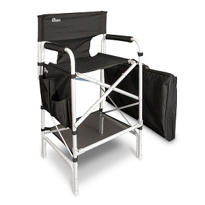Earth Products Heavy Duty VIP Aluminum Tall Directors Chair with Side Table.