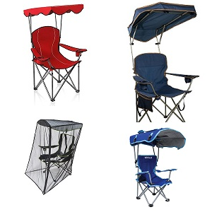Folding Camp Chairs with Shade Sun Canopy
