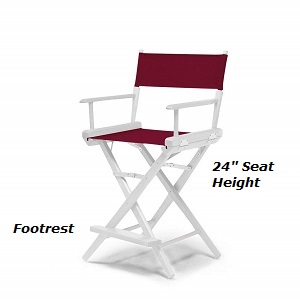 Telescope Casual 24 Inch Counter Height Directors Chair Burgundy with White Finish.