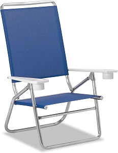 Telescope casual Light and Easy Hi Boy Folding Beach Arm Chair, Cobalt Color.