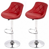 Adjustable Swivel Bar Stools, Red