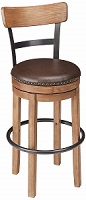 Ashley Furniture Pinnadel Swivel Counter Bar Stools Pub Height Light Brown Color.