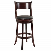 Boraam 45829 Augusta Bar Height Swivel Bar Stools with Leather Seat Cushion.