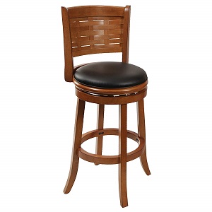 Boraam 41029 Sumatra 360 degree Swivel Counter and Bar Stools with Solid Hardwood Backs, 29 inch high seat height, Brushed Oak.