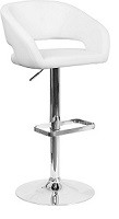 Clay Alder Home Tower Master Contemporary Adjustable Swivel Bar Stools with Backs, White.