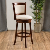 Great Deal Furniture Fabric Swivel Bar Stools, Beige Brown