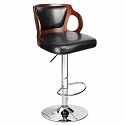 Homall Walnut Bentwood Swivel Bar Stools, Adjustable Height Stylish Modern Design Bar Stool with back.