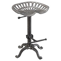 Adjustable 33 inch Gray Counter Height Tractor Stool.