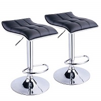 Adjustable Counter Height Backless Bar Stools, Black.