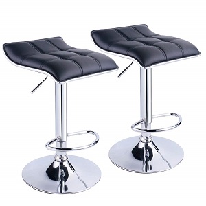 Counter Height Backless Swivel Bar Stools by Leopard, Black.