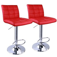 Leopard Red Adjustable Height Swivel Counter Height Bar Stools.