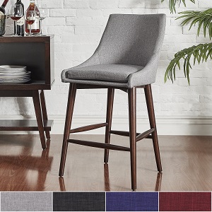 Sasha Espresso Barrel Back Light Gray Counter Stools by iNSPIRE Q Modern.