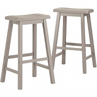 Salvador Saddle Backless Counter Height 29 inch Dining Stool, Grey.