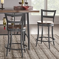 Thompson Counter Height Gray Swivel Stools, Set of 2