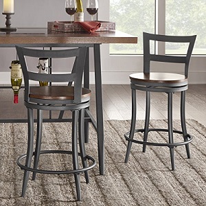 Thompson Gray Counter Height Swivel Stools by iNSPIRE Q Classic.