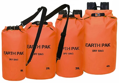Roll Top Dry Compression Sack ( Earth Pak ) Waterproof Dry Bag - Keeps Gear Dry for Beach, Rafting, Biking, Kayaking, Hiking, Boating, Camping and Fishing  with Waterproof Phone Case. Great gift for the outdoor lover.