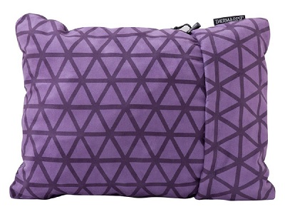 Lightweight, soft and compact to carry Therm-a-Rest Compressible Pillow for Tent Camping or Bedding down on the trail outdoors.