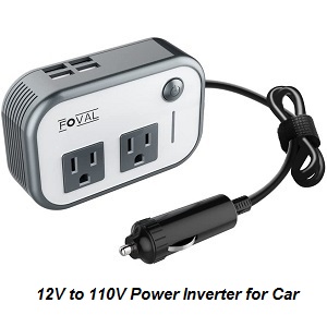 Car Power Inverter AC Converter for Car, Truck, Van, Camping, Home. This car battery inverter plugs into your cigarette lighter outlet and allows you the conversion of the 12V output to 110V AC output from your car, truck. boat battery. 